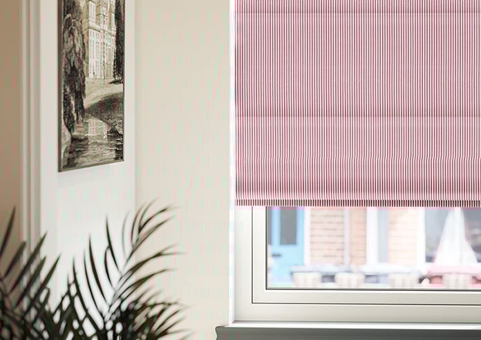 Nautical Stripes, Prom Red - Motorised Roman Blind - Image 5